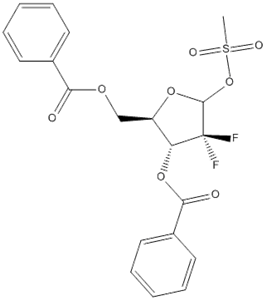 12211-11-9,2-Deoxy-2,2-difluoro-D-ribofuranose-3,5-dibenzoate-1-methanesulfonate,3,5-Di-O-benzoyl-2-deoxy-2,2-difluoro-1-O-(methylsulfonyl)-D-erythro-pentofuranose;